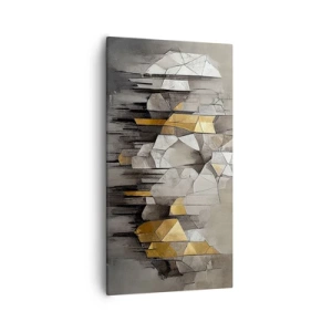 Lærredstryk - Billede på lærred - Komposition lavet af is og lys - 55x100 cm