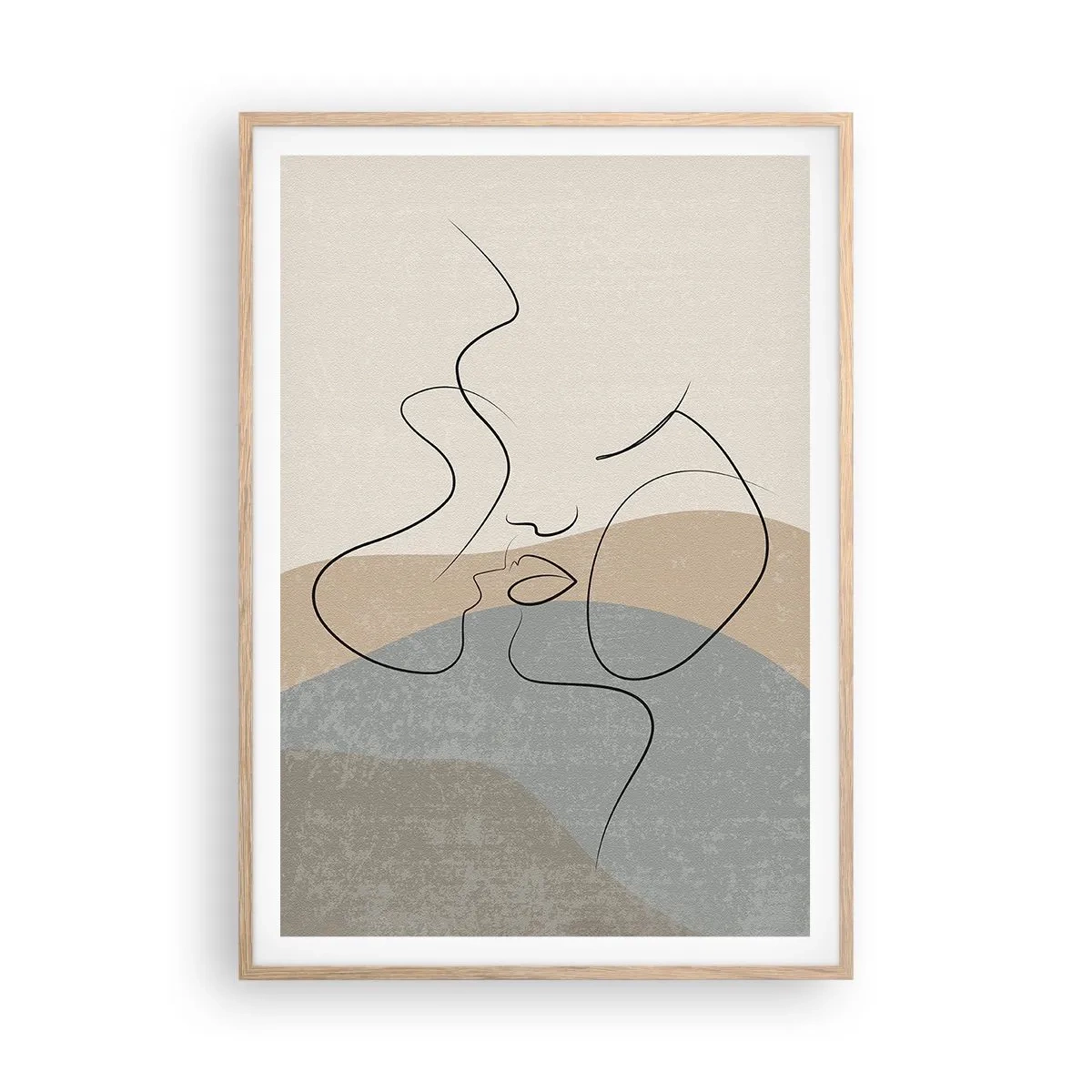 Plakat i ramme af lyst egetræ - Som et penselstrøg - 70x100 cm