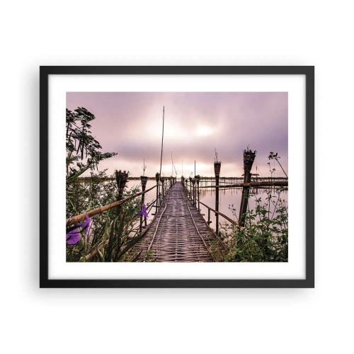 Plakat i sort ramme - Den stille og rolige atmosfære i Asien - 50x40 cm