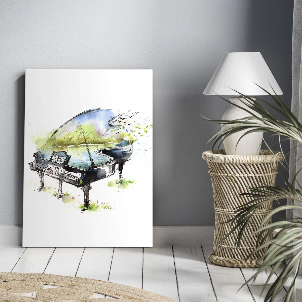 Lærredstryk - Billede på lærred - Fortryllet af musik - 50x70 cm