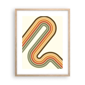 Plakat i ramme af lyst egetræ - Zigzag til destinationen - 40x50 cm
