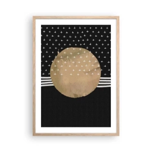 Plakat i ramme af lyst egetræ - Komposition: galaksens flag - 50x70 cm