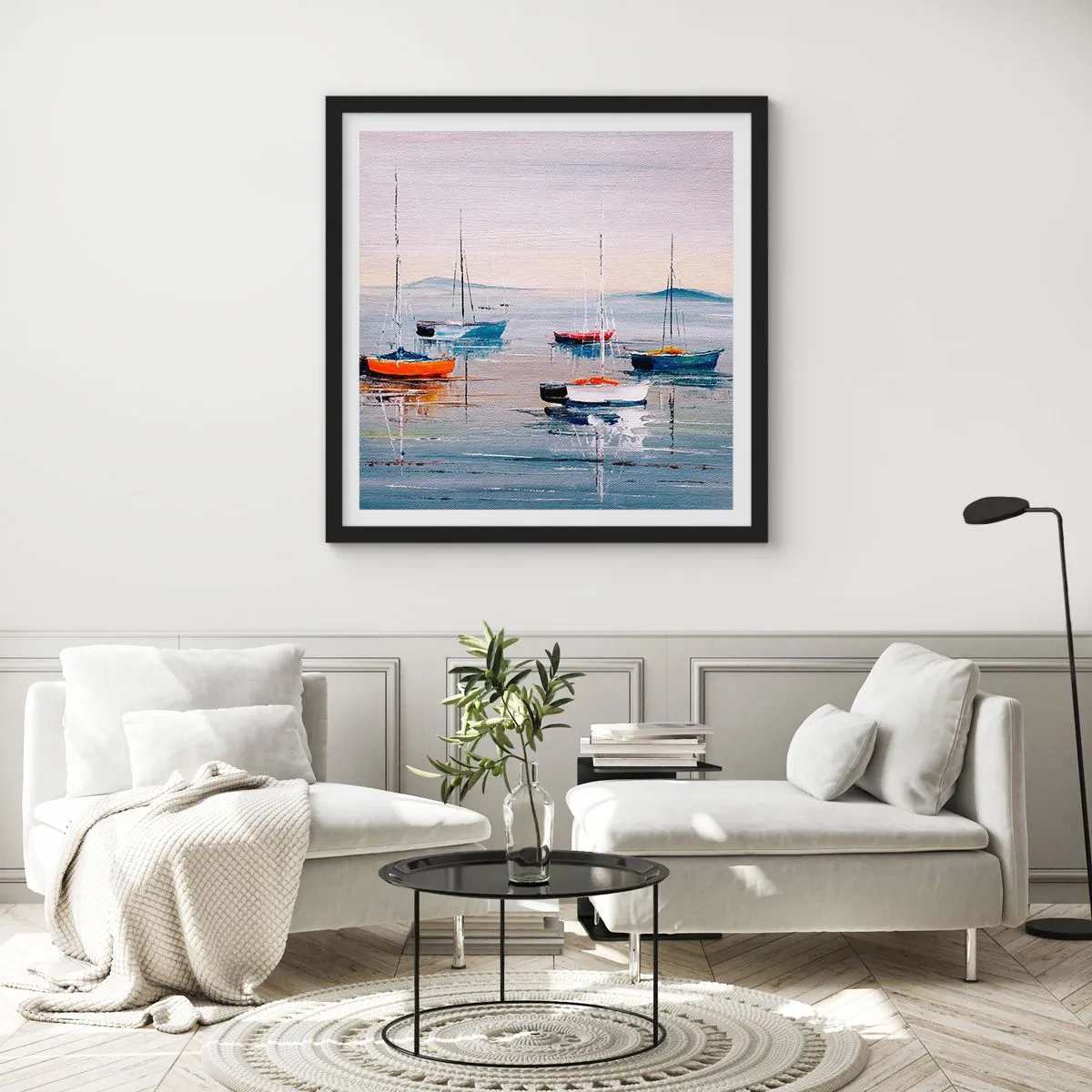 Plakat i sort ramme - Et velfortjent hvil - 50x50 cm