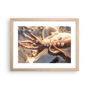 Plakat i ramme af lyst egetræ - Skønhed inden for rækkevidde - 40x30 cm