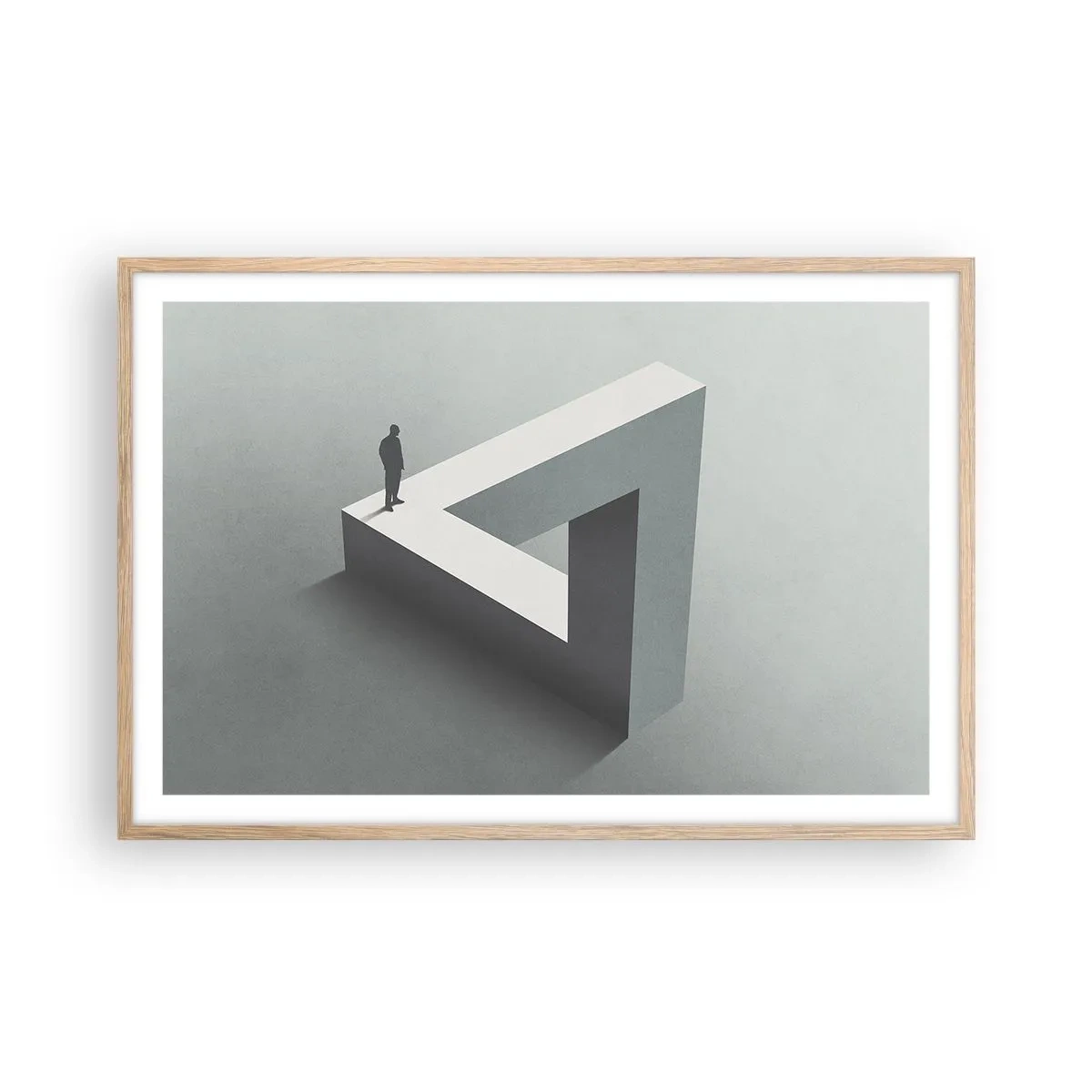 Plakat i ramme af lyst egetræ - Og dog er det muligt - 91x61 cm