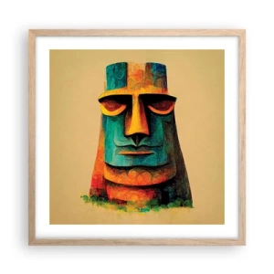Plakat i ramme af lyst egetræ - Statuarisk, men alligevel sympatisk - 50x50 cm