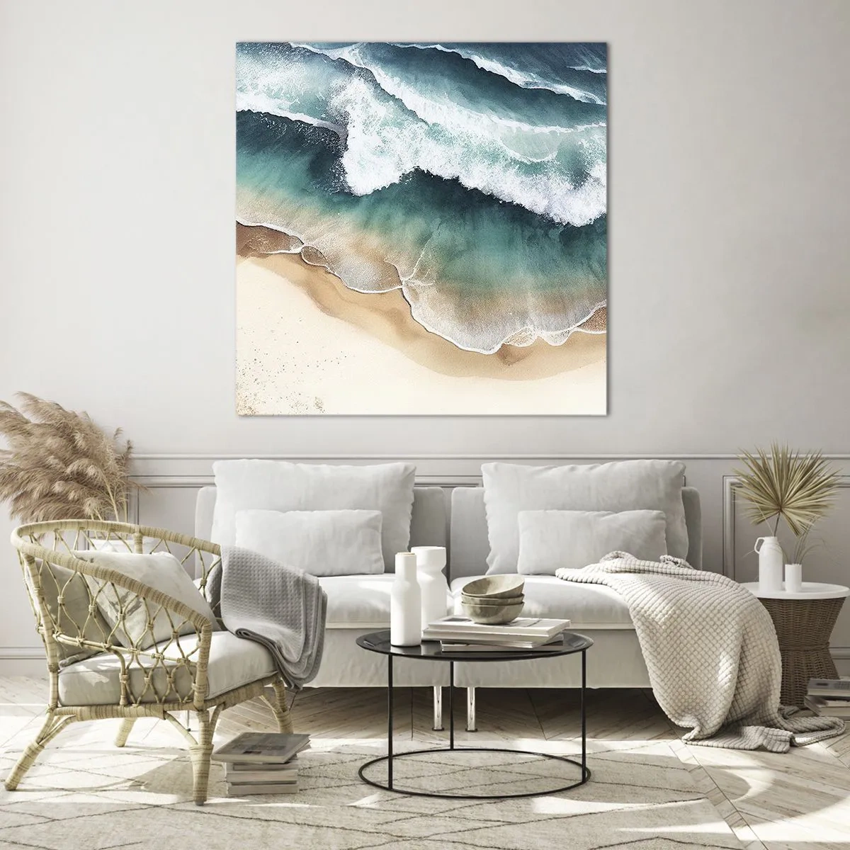 Billede på glas - Et evigt møde - 30x30 cm