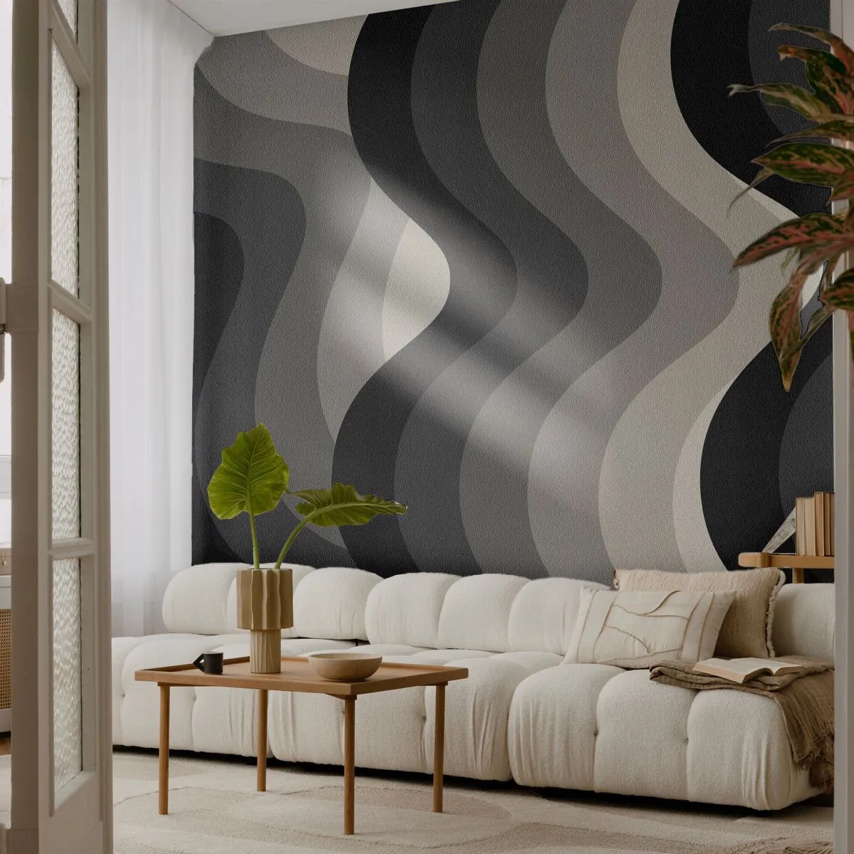 Fototapet Standard Eco - Bølge efter bølge - Linjer, Bølger, Abstraktion - 400x280 cm