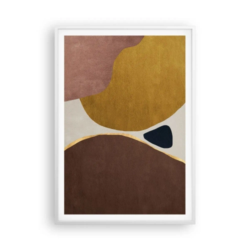 Plakat i hvid ramme - Abstraktion - et sted i rummet - 70x100 cm