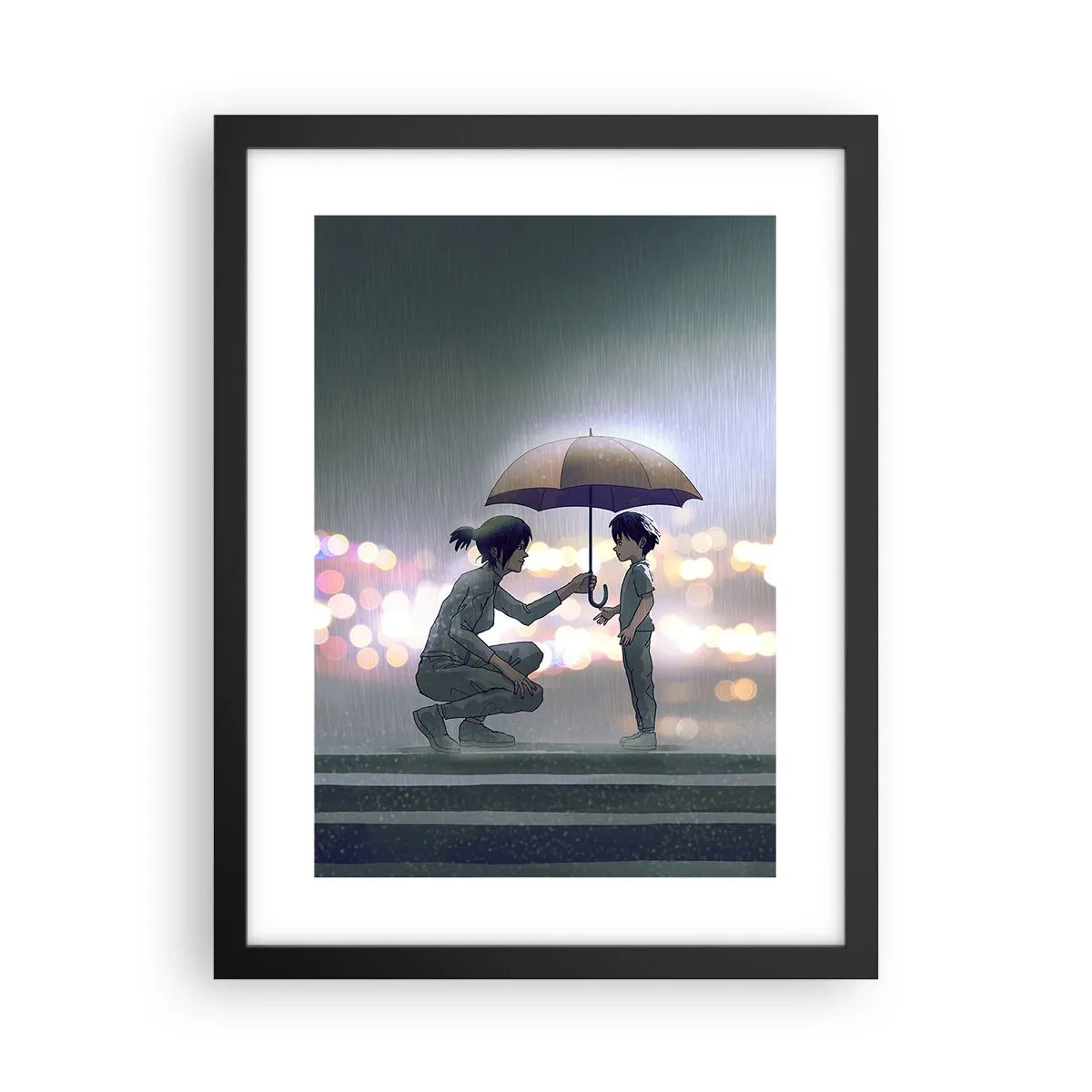 Plakat i sort ramme - Og alt er godt nu - 30x40 cm