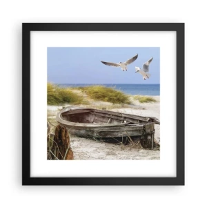 Plakat i sort ramme - Badet i vinden - 30x30 cm
