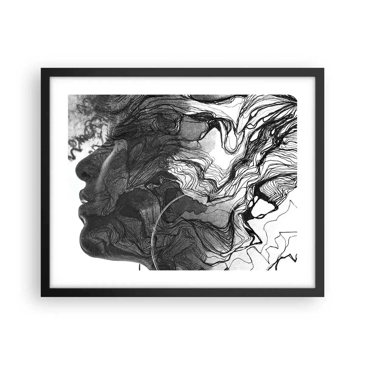 Plakat i sort ramme - Forviklet i drømme - 50x40 cm