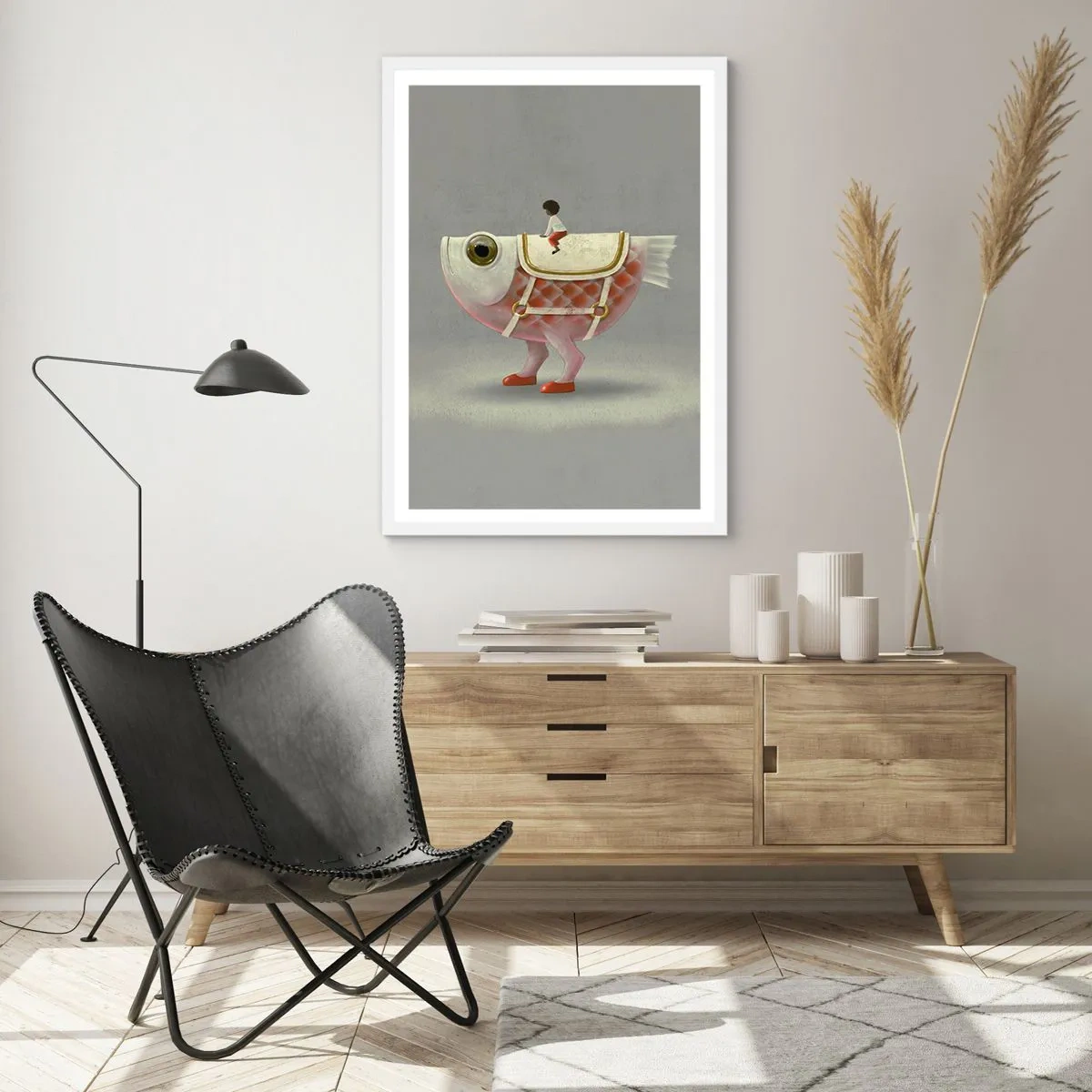 Plakat i hvid ramme - Rybonski rytter - 40x50 cm