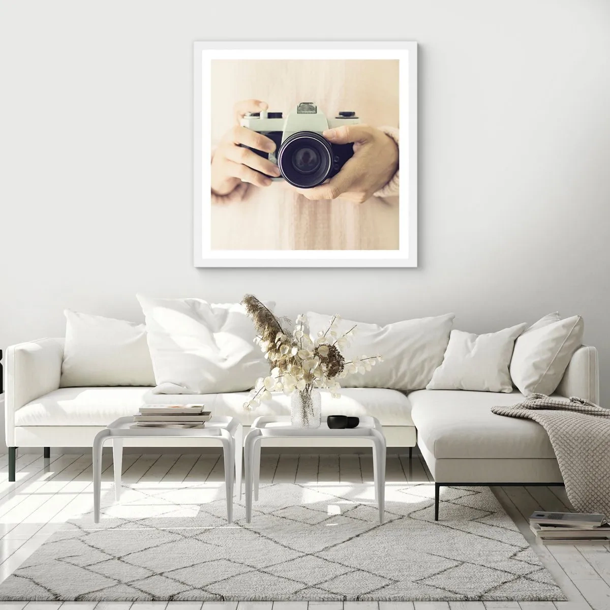 Plakat i hvid ramme - For at se mere... - 50x50 cm