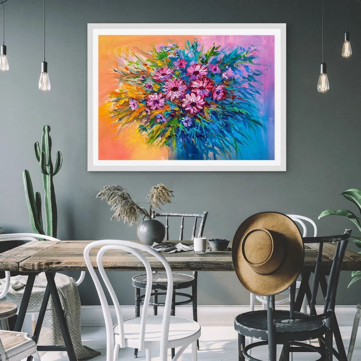 Plakat i hvid ramme - Livets energi - 91x61 cm