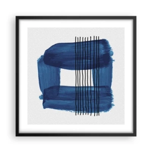 Plakat i sort ramme - Blå-sort sammensætning - 50x50 cm