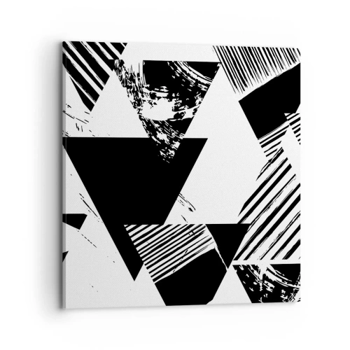 Lærredstryk - Billede på lærred - Regn af trekanter - 70x70 cm