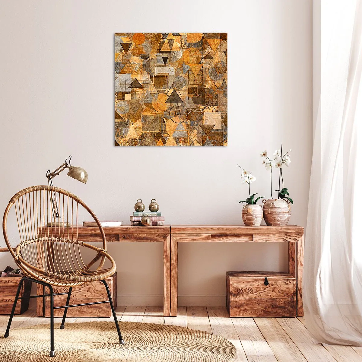 Lærredstryk - Billede på lærred - Verden i form - 70x70 cm