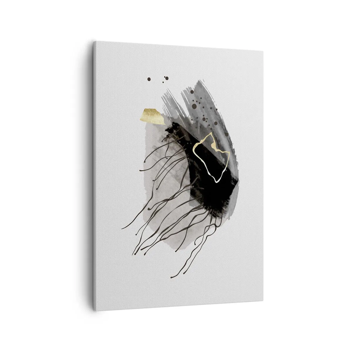 Lærredstryk - Billede på lærred - I sort og guld - 50x70 cm