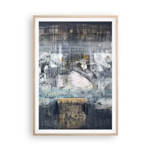 Plakat i ramme af lyst egetræ - Som på is, som på fortovet - 70x100 cm