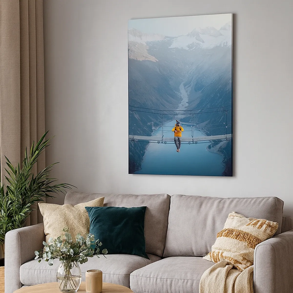 Lærredstryk - Billede på lærred - Glad for suspension - 50x70 cm