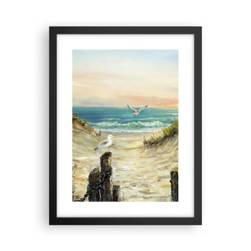 Plakat i sort ramme - Vindstille tilbagetog - 30x40 cm