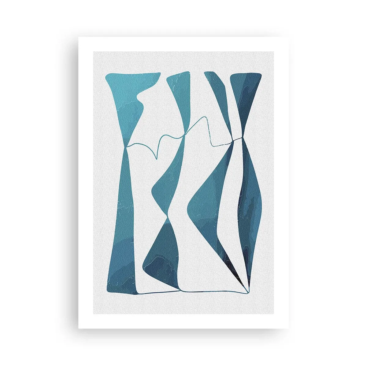 Plakat - Abstraktion: en turkis sammensætning - 50x70 cm