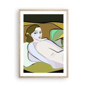 Plakat i ramme af lyst egetræ - Intimt portræt - 50x70 cm