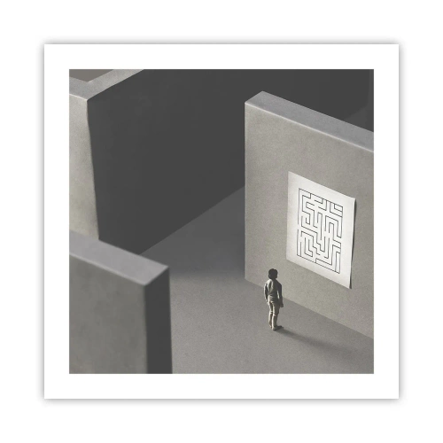 Plakat - Men hvor er jeg? - 50x50 cm