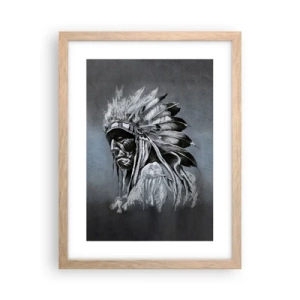 Plakat i ramme af lyst egetræ - Tilbage til rødderne - 30x40 cm