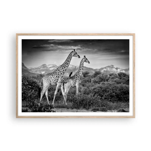 Plakat i ramme af lyst egetræ - Afrikas overklasse - 100x70 cm