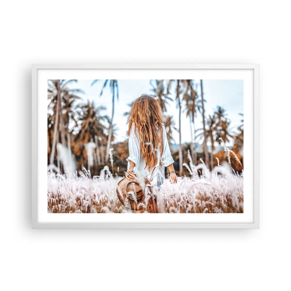 Plakat i hvid ramme - Født af græsdun - 70x50 cm