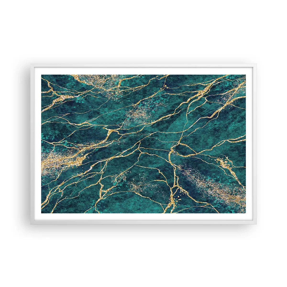 Plakat i hvid ramme - Guldåre - 100x70 cm