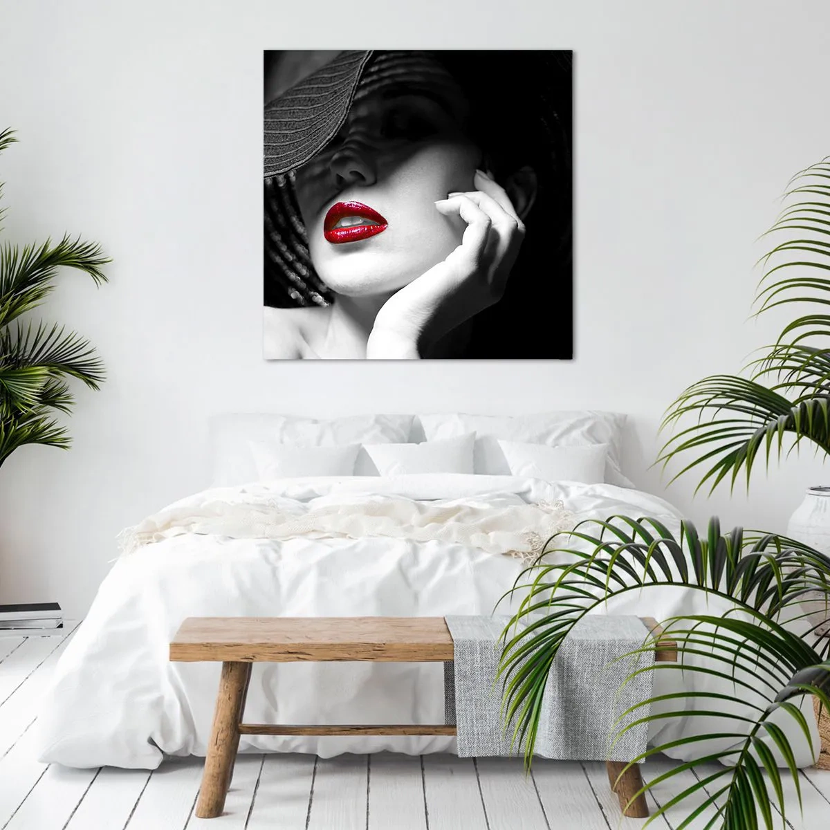 Lærredstryk - Billede på lærred - Studie i skarlagenrødt - 70x70 cm