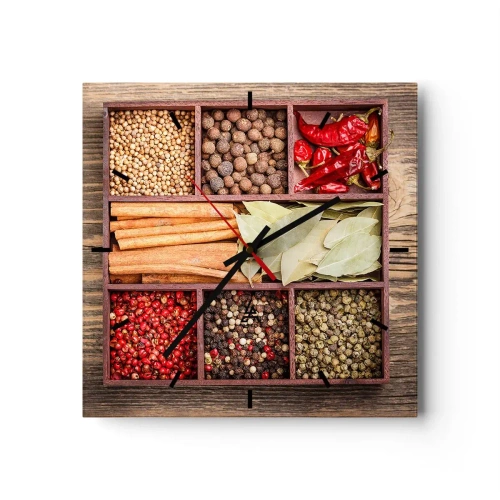 Vægur, Uret - Orden af former, duftbuket af aromaer - 40x40 cm