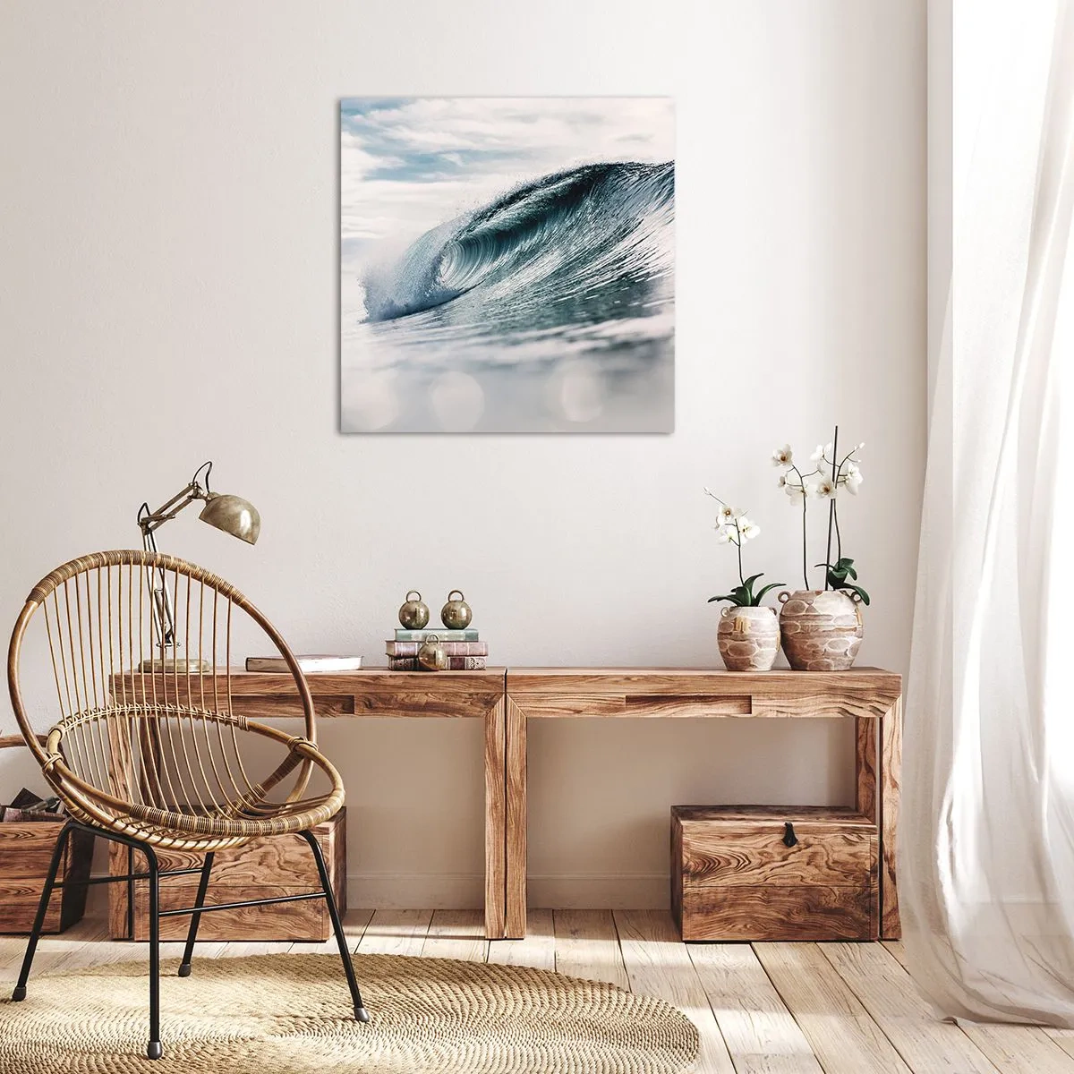 Lærredstryk - Billede på lærred - Topmøde om vand - 60x60 cm