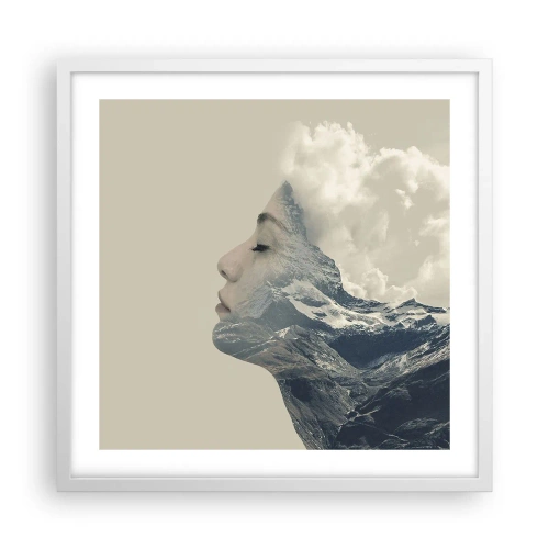 Plakat i hvid ramme - Skønheden ved elementerne - 50x50 cm