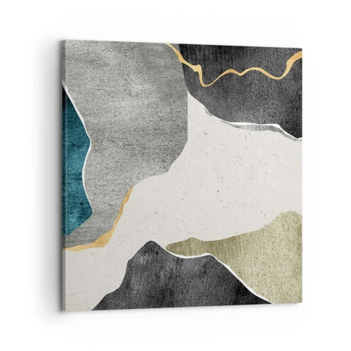 Lærredstryk - Billede på lærred - Mosaikkomposition med en streng af guld - 60x60 cm