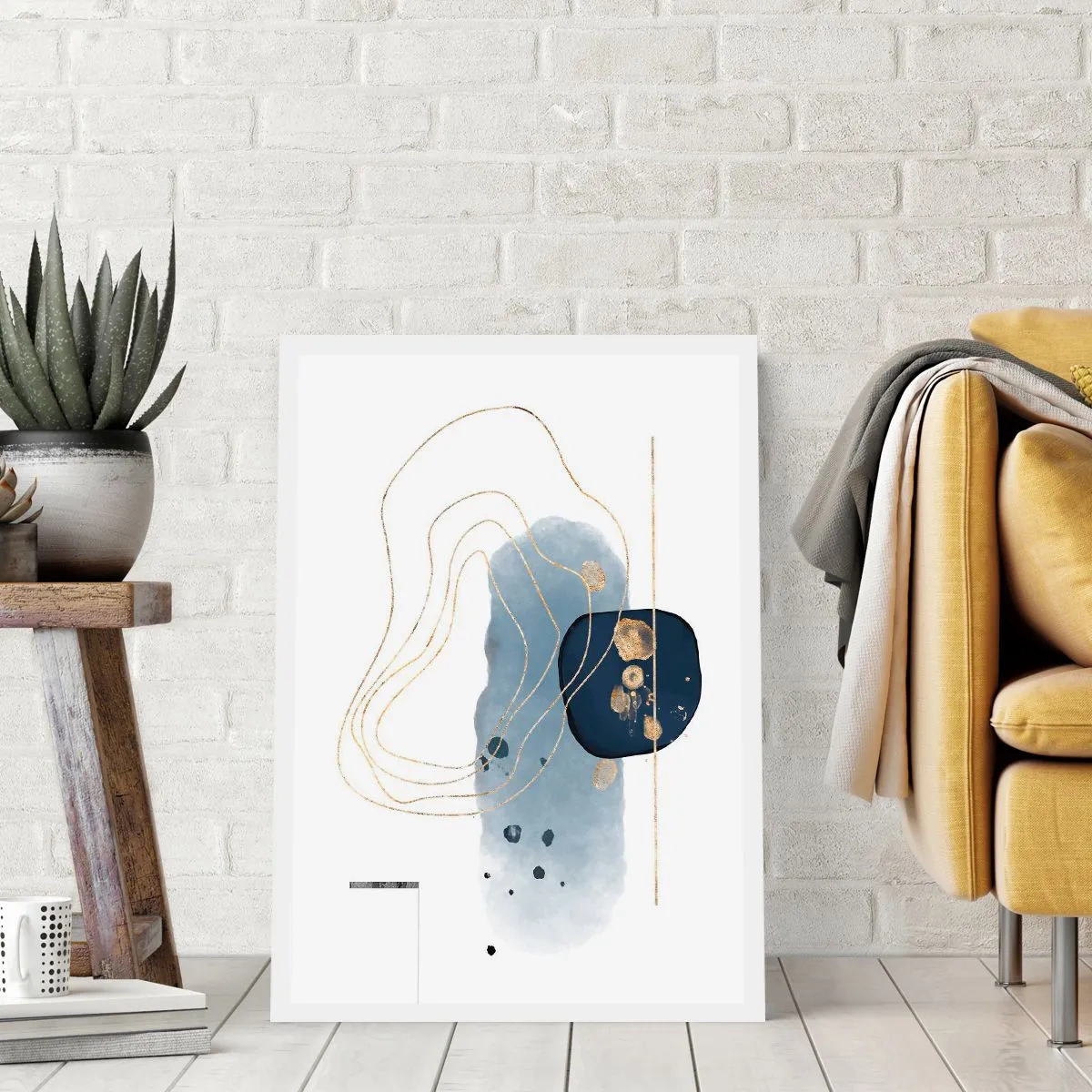 Plakat - Blå-gylden fantasi - 40x50 cm