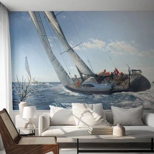 Fototapet Selvklæbende Deluxe Sticker - Må den bedste vinde - Sejlbåd, Regatta, Sejlads - 400x280 cm