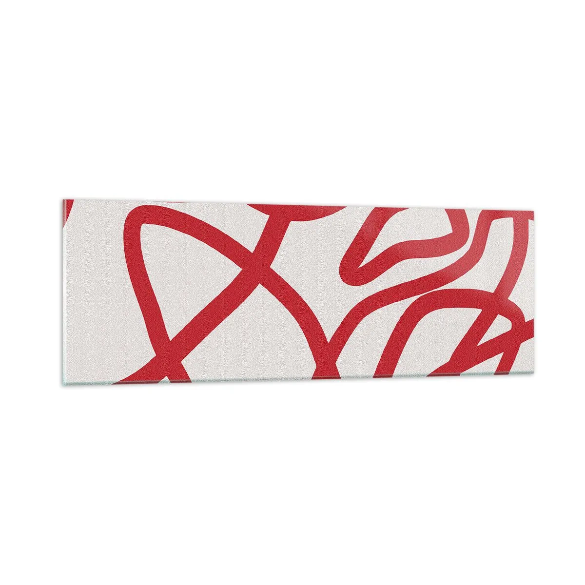 Billede på glas - Rød på hvid - 90x30 cm