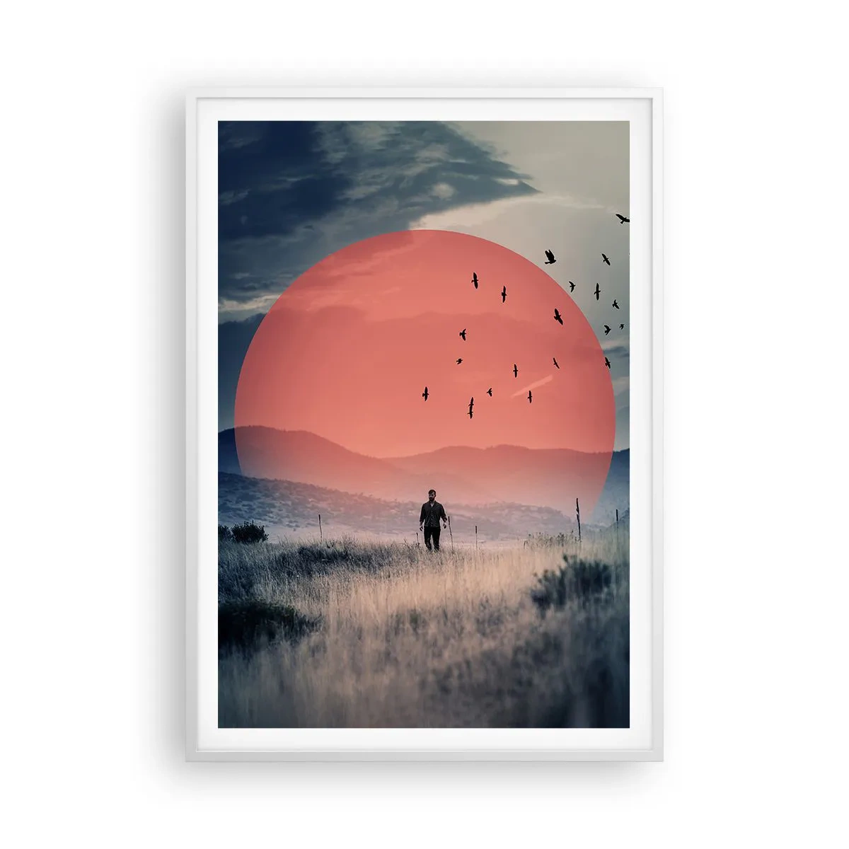 Plakat i hvid ramme - I sine elementer - 70x100 cm