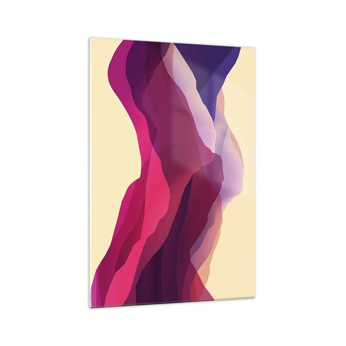 Billede på glas - Bølger i lilla - 70x100 cm