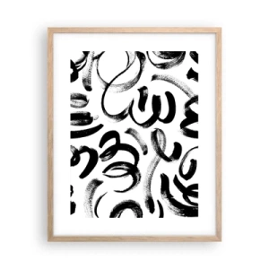 Plakat i ramme af lyst egetræ - I sort og hvidt - 40x50 cm