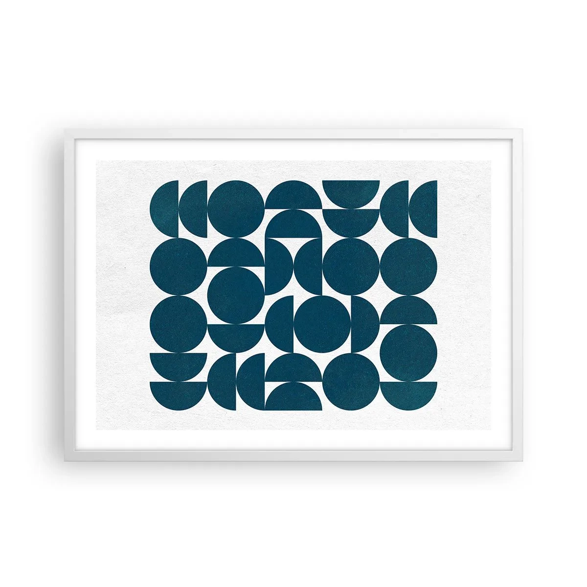Plakat i hvid ramme - Cirkler og halvcirkler - 70x50 cm