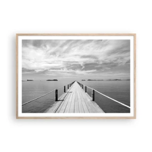 Plakat i ramme af lyst egetræ - Eller måske en rejse... - 100x70 cm