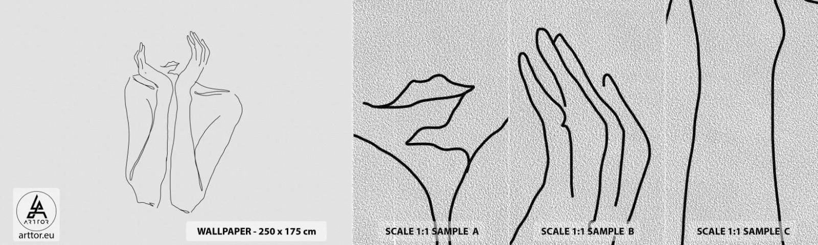 Prøve Fototapet Premium Sand - Hvad piger drømmer om - Kvinde, Grafik, Stykke - 100x30 cm