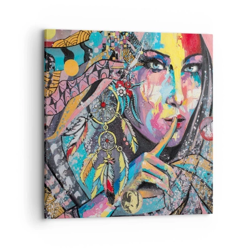 Lærredstryk - Billede på lærred - Vær tavs, indtil du forstår - 70x70 cm