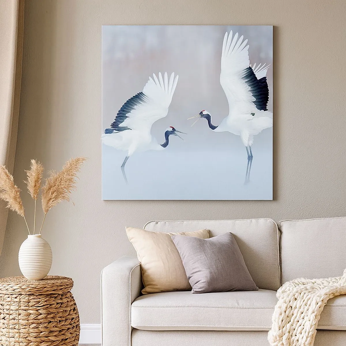 Lærredstryk - Billede på lærred - Danser i tågen - 30x30 cm