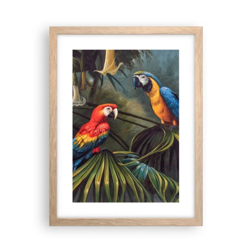 Plakat i ramme af lyst egetræ - Romantik i troperne - 30x40 cm